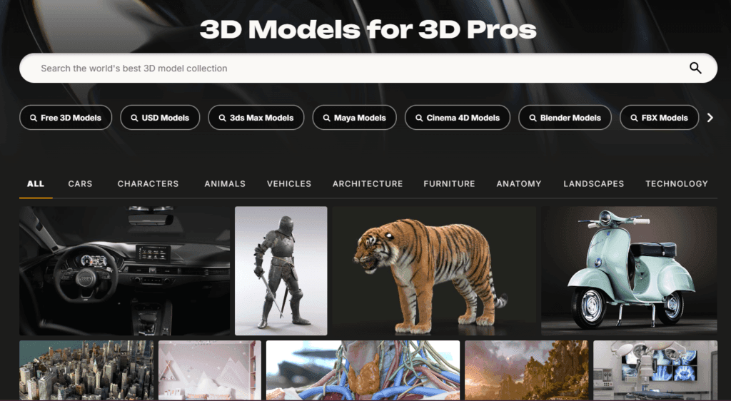 19 Situs Gratis untuk Download Asset 3D Terbaik 2024 3 turbosquid 1