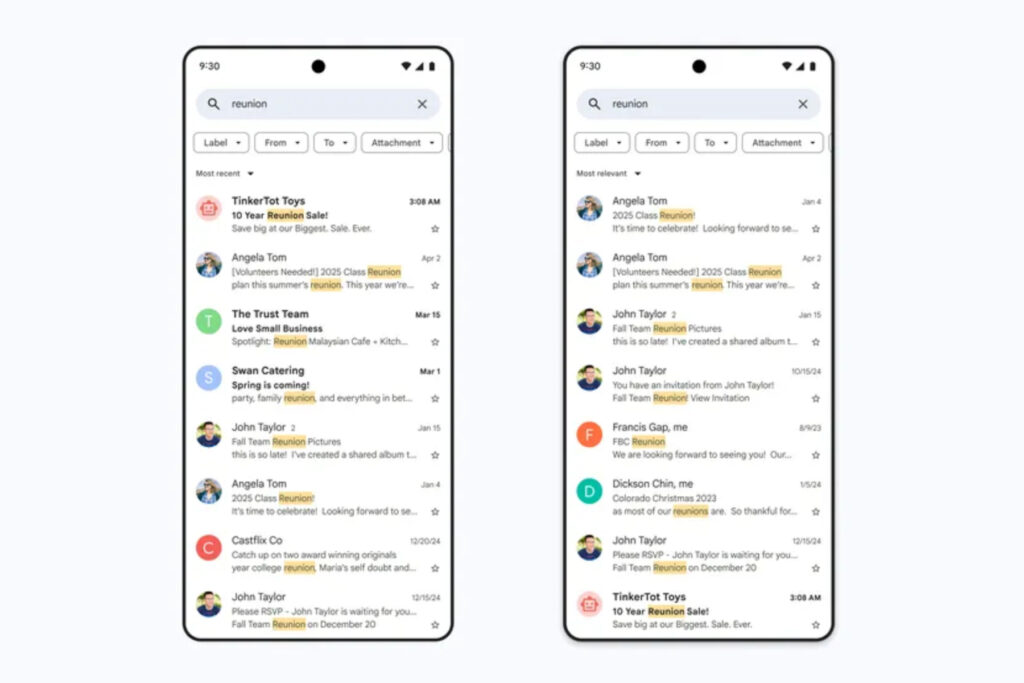 Gmail Ditingkatkan dengan AI untuk Memprioritaskan Pencarian Berdasarkan Relevansi 1 Gmail search change1