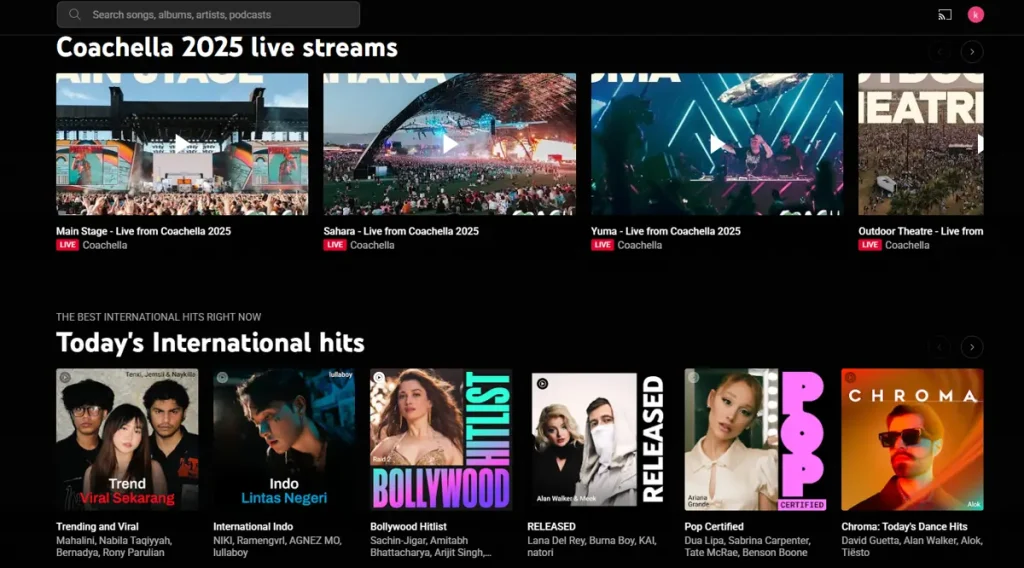 web youtube music