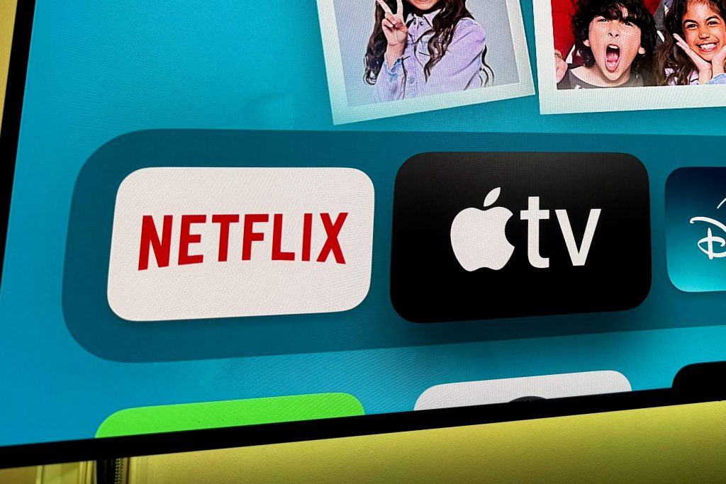 apple tv netflix logos on tv screen1