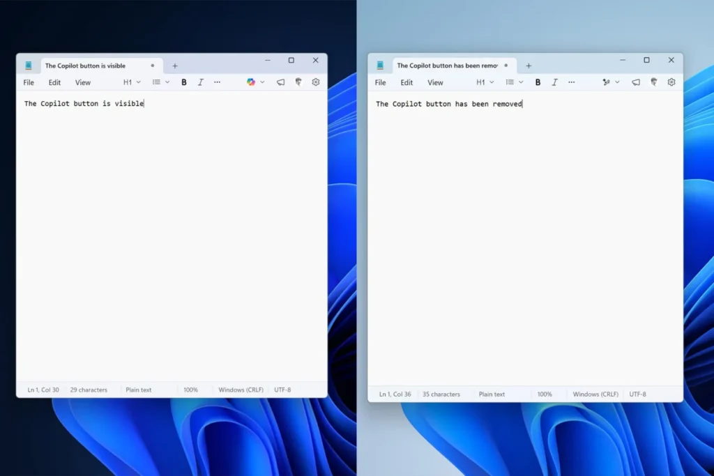 Microsoft Hapus Tombol Copilot dari Aplikasi Windows 11 Notepad dan Snipping Tool