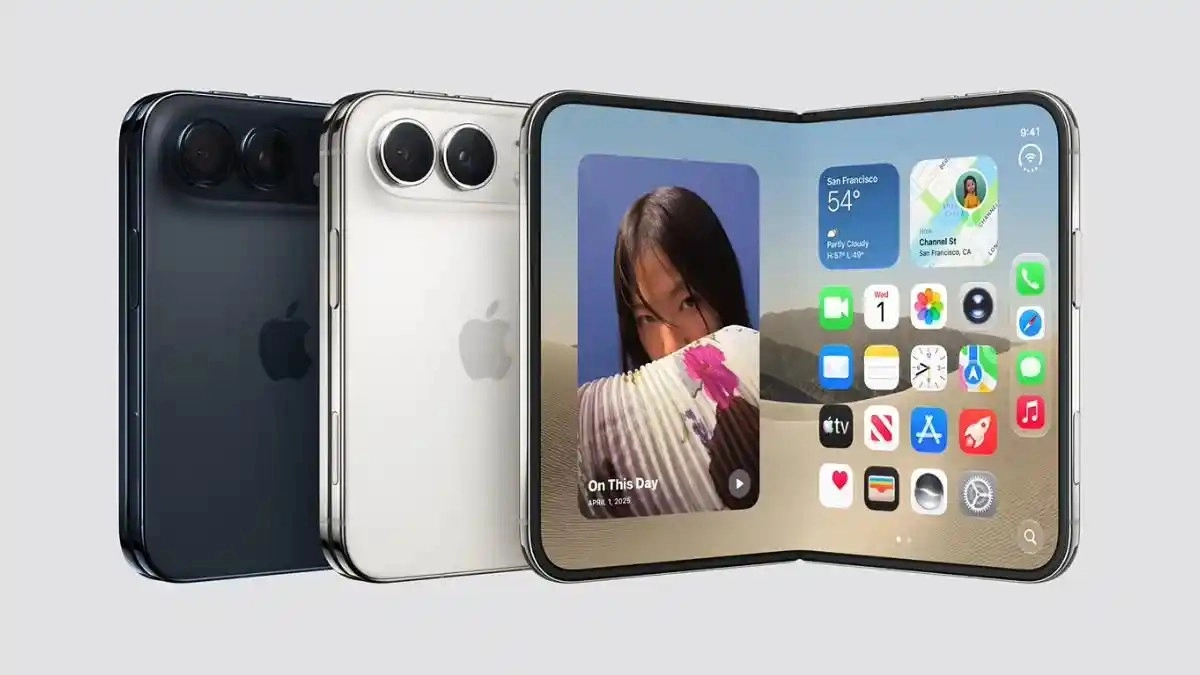 Ponsel lipat Apple iPhone Duo dengan modul kamera ganda
