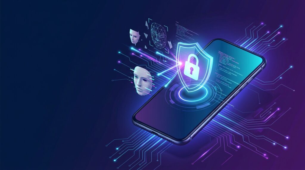 Ilustrasi keamanan privasi App Store Apple dalam memblokir aplikasi AI ilegal