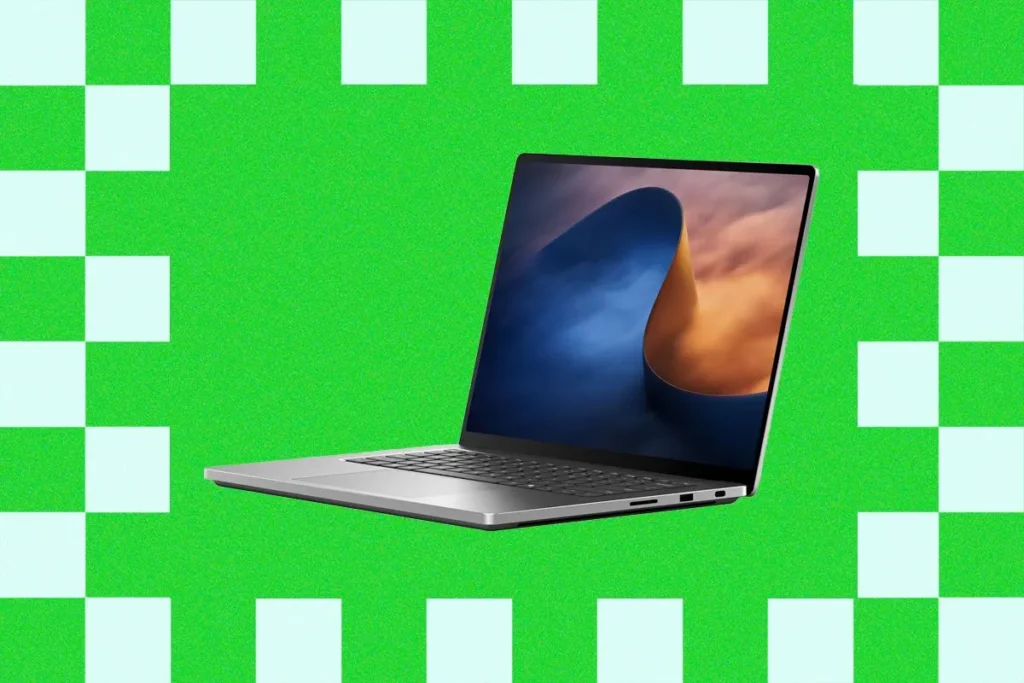 Laptop premium Microsoft Surface Laptop Ultra terbuka menampilkan layar resolusi tinggi